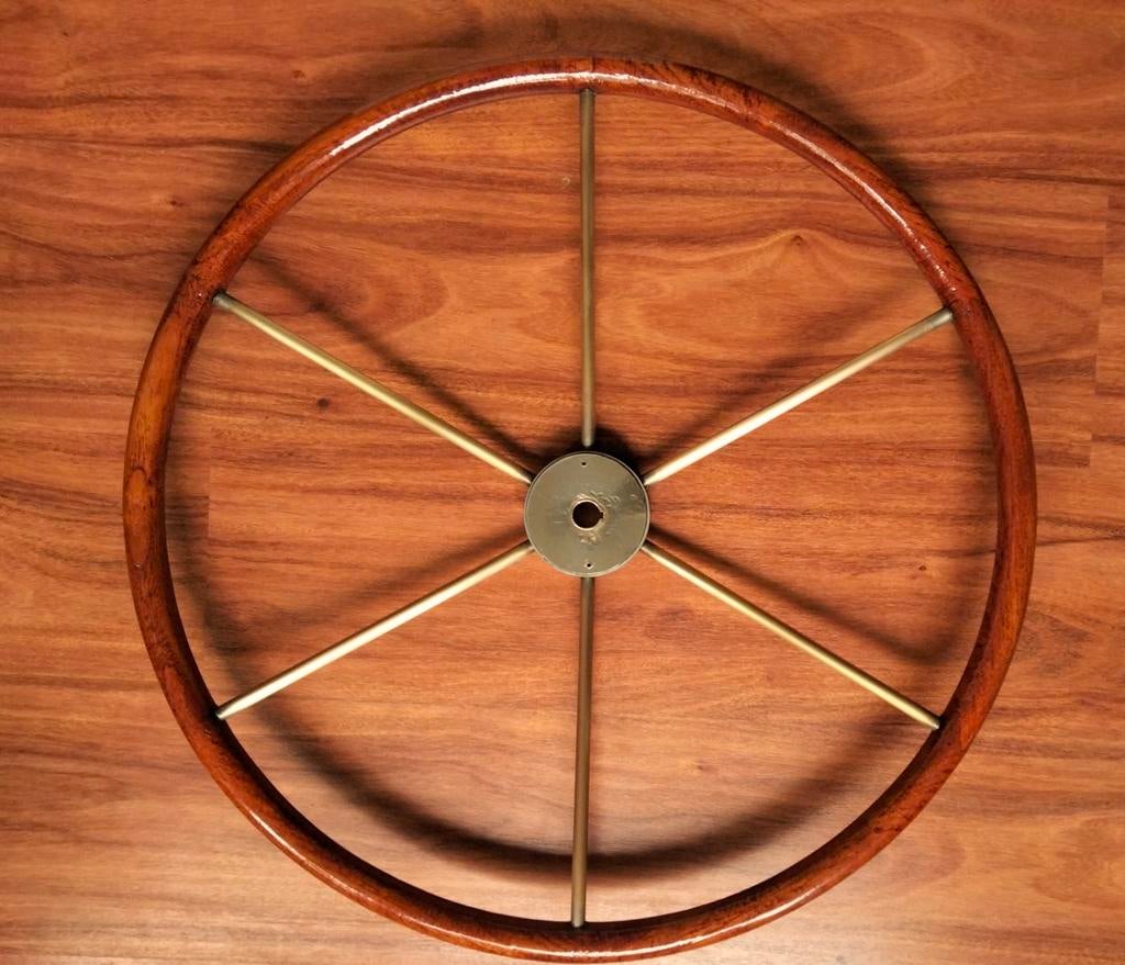 Authentiek mooi messing stuurwiel 60 cm, Watersport en Boten, Ophalen of Verzenden, Gebruikt, Zeilboot of Motorboot