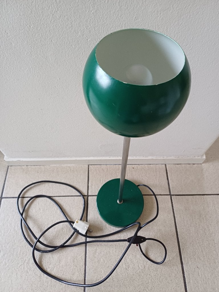 Vintage mid century vloerlamp groen Chrome zeer leuk model, Gebruikt, Vintage, Ophalen of Verzenden, Minder dan 100 cm