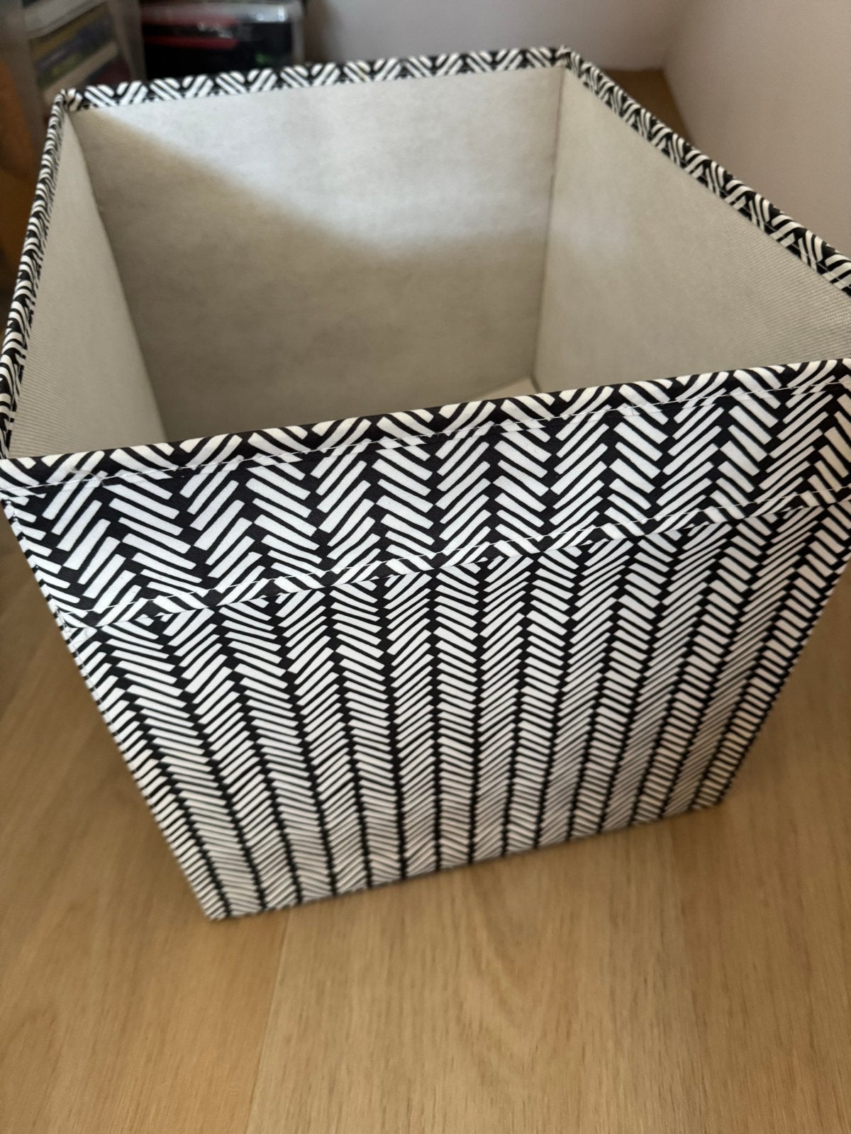6x Kallax opbergdozen zwart/wit patroon, Ophalen of Verzenden, Modern, Textiel, Gebruikt