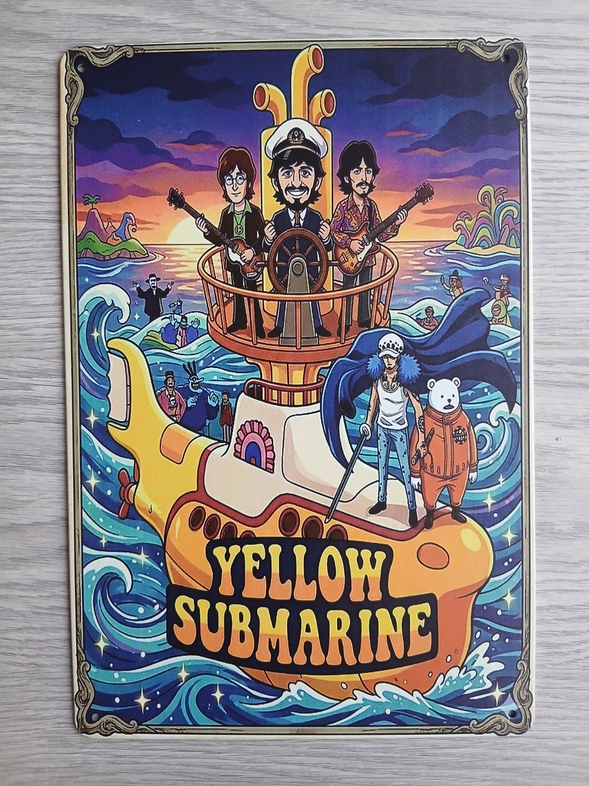 The Beatles Yellow Submarine 20x30 cm Metalen Reclamebord, Ophalen of Verzenden, Nieuw, Poster, Artwork of Schilderij