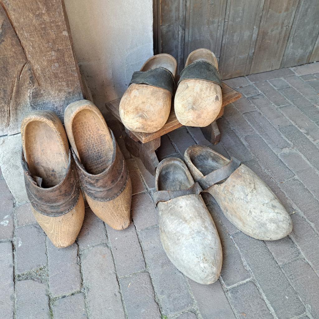 Brocante oude Franse houten klompen wooden shoes *Etage3*, Gebruikt, ., Ophalen of Verzenden, .