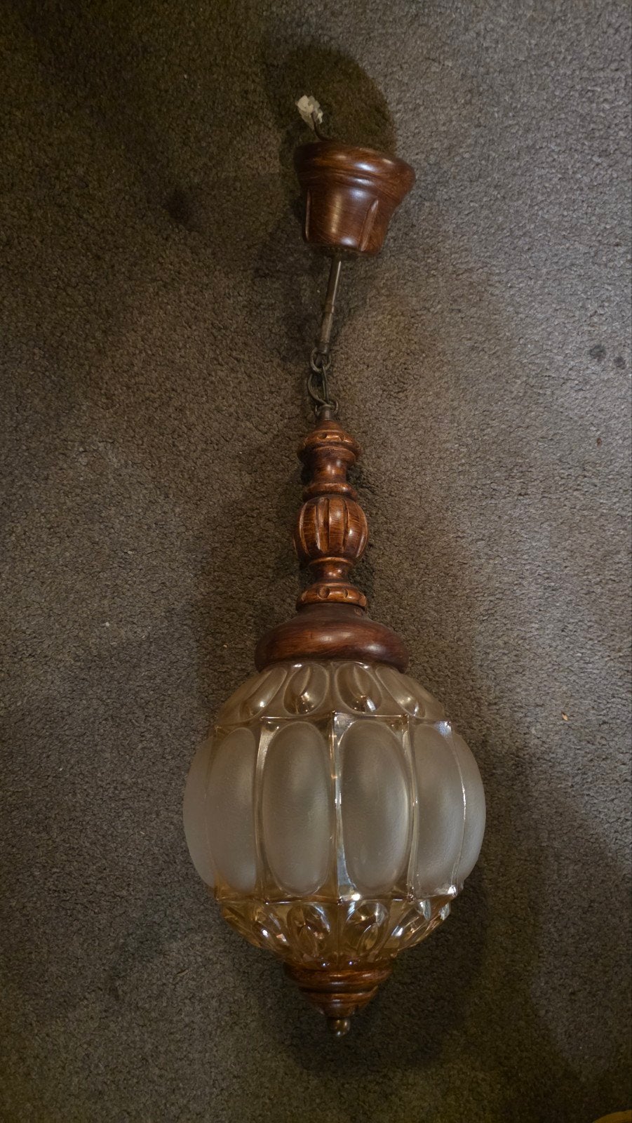 Prachtige Vintage Herda Hanglamp – Amber & Mat Glas., Ophalen of Verzenden
