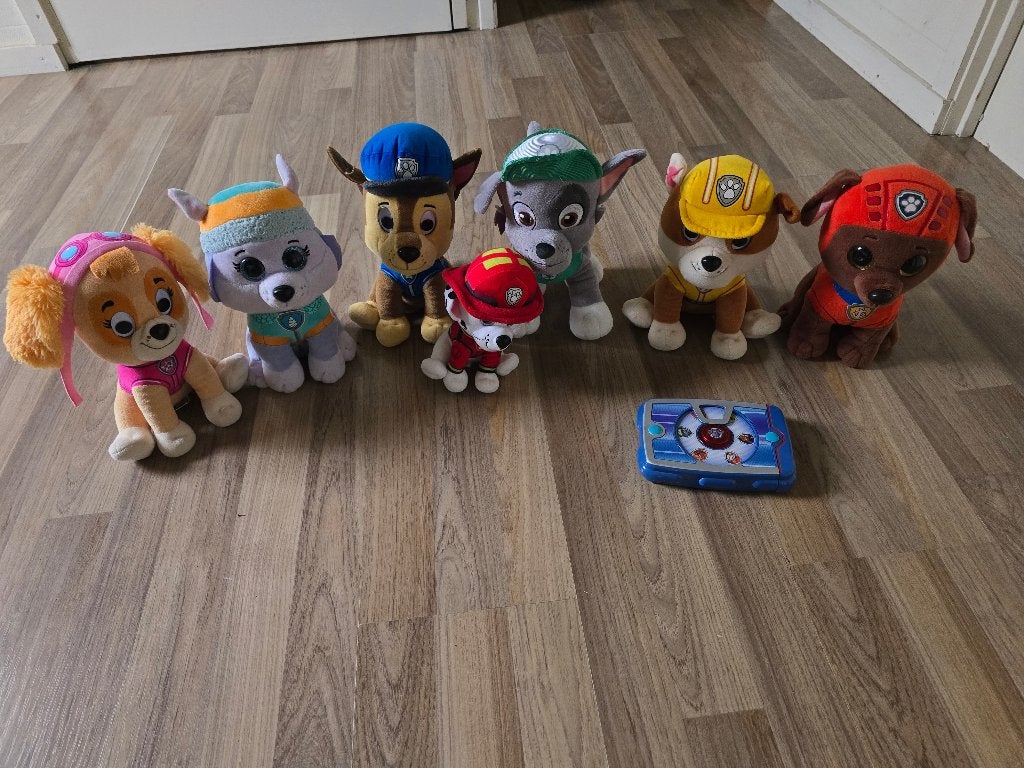 paw patrol knuffel set + Controler, Disney, Zo goed als nieuw, Middelgroot (20 tot 80 cm), Meerkleurig