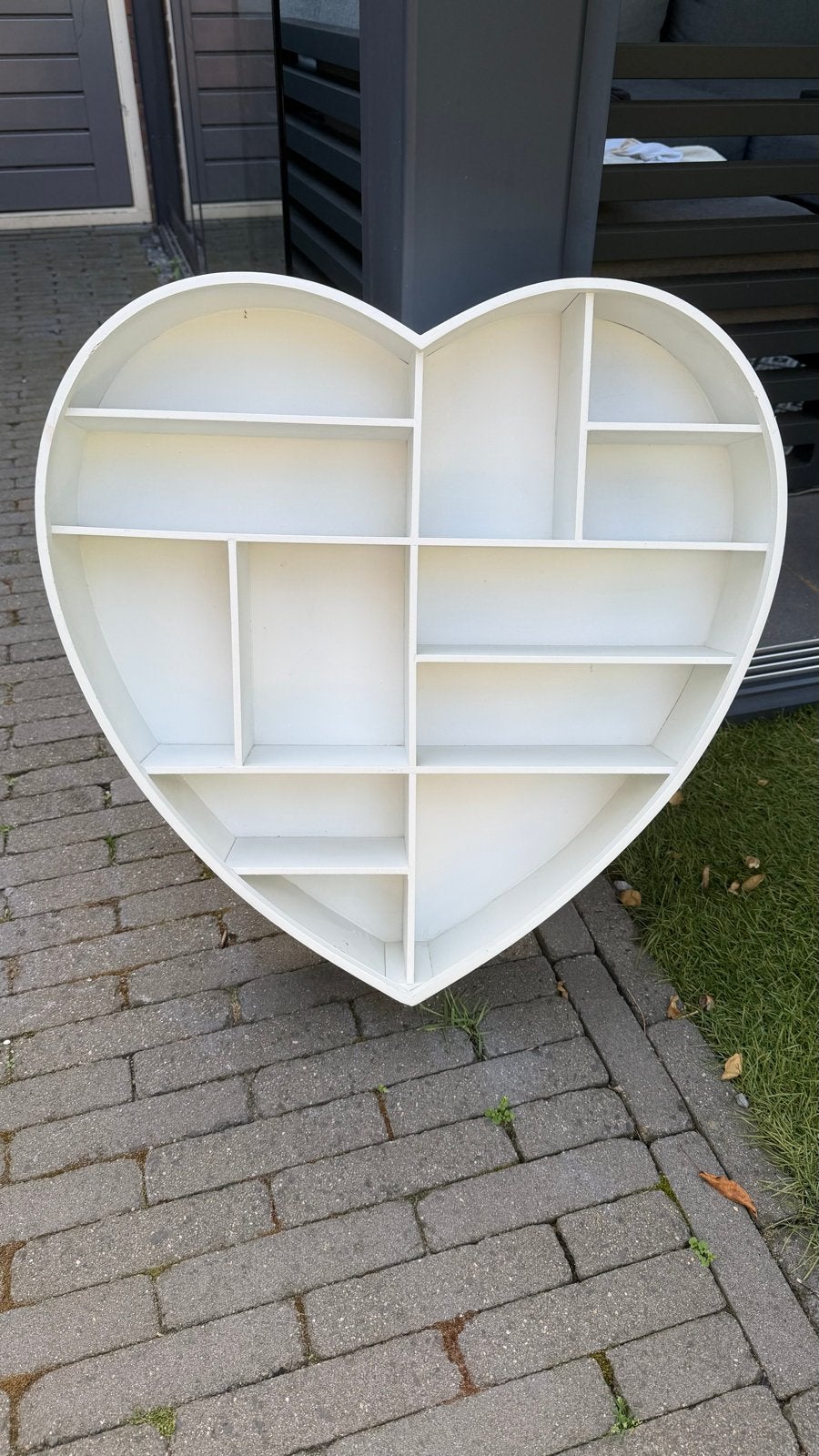 Hartvormig wandrek - vakkenkast - letterbak hart, Ophalen, Met plank(en), Gebruikt, 50 tot 100 cm