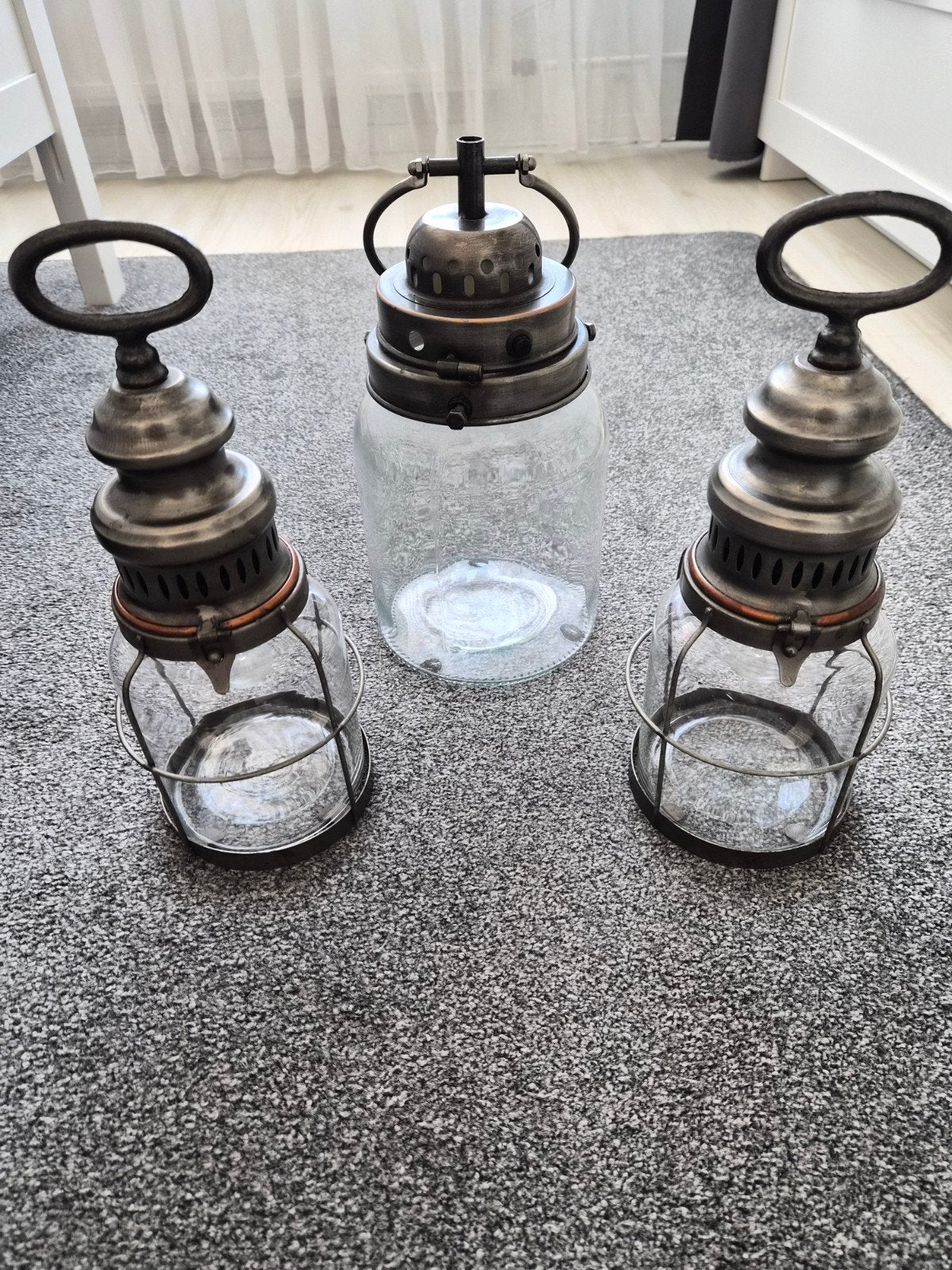 Set van 3 decoratieve lantaarns/windlichten, Ophalen