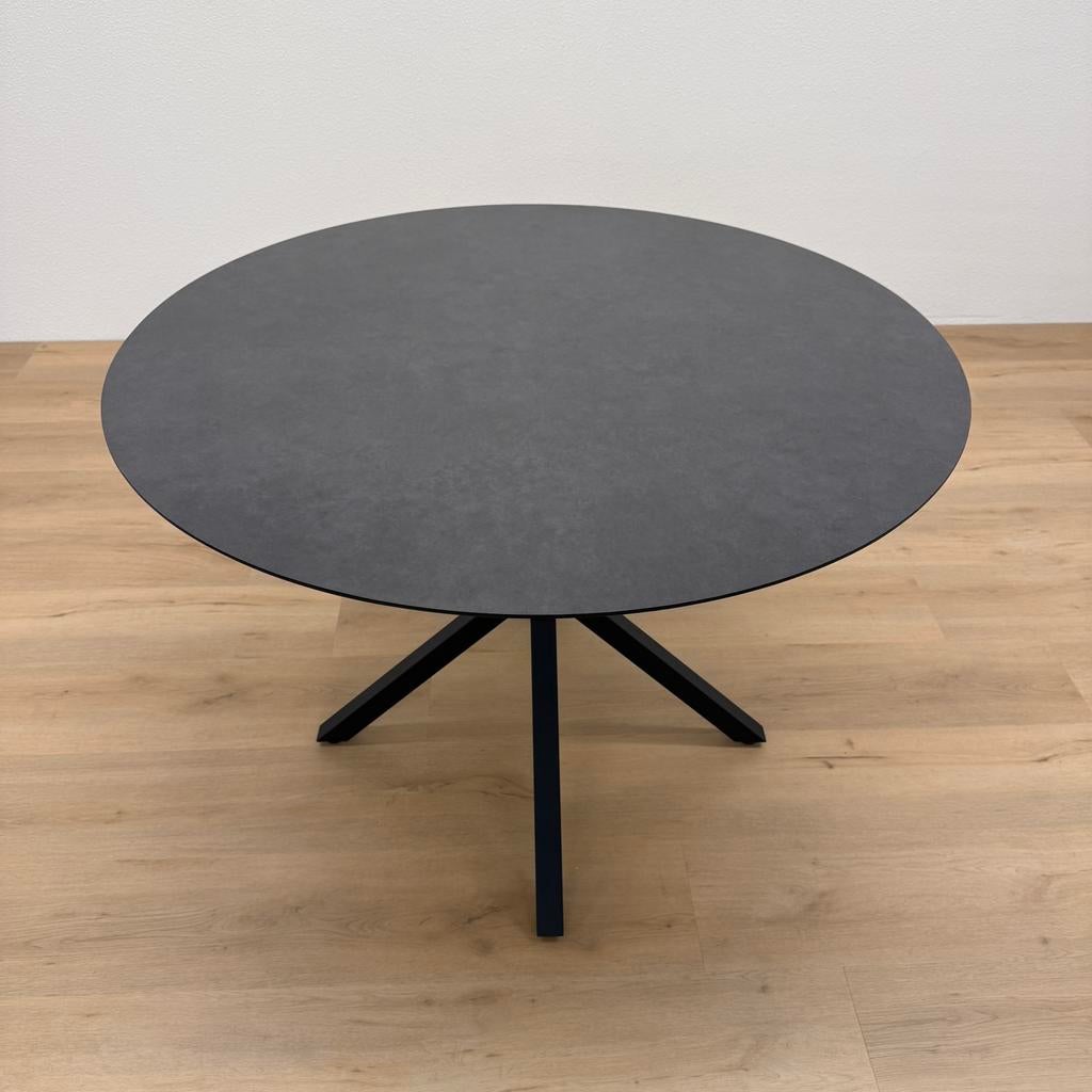 Ronde eettafel HPL 110cm - Direct Leverbaar, Rond, Ophalen of Verzenden, Zo goed als nieuw, Info@betaalbaar-design.nl