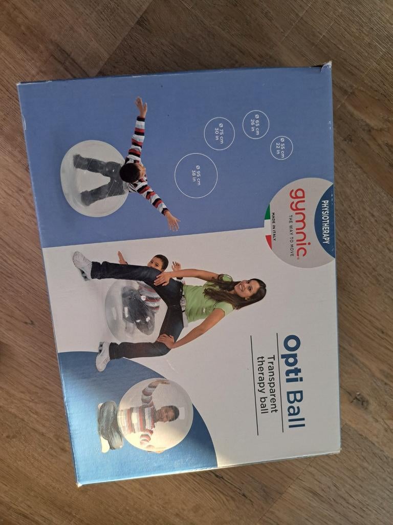 Gymnic Opti Ball - Transparante Therapiebal, Ophalen of Verzenden, Nieuw, Buik, Fitnessbal