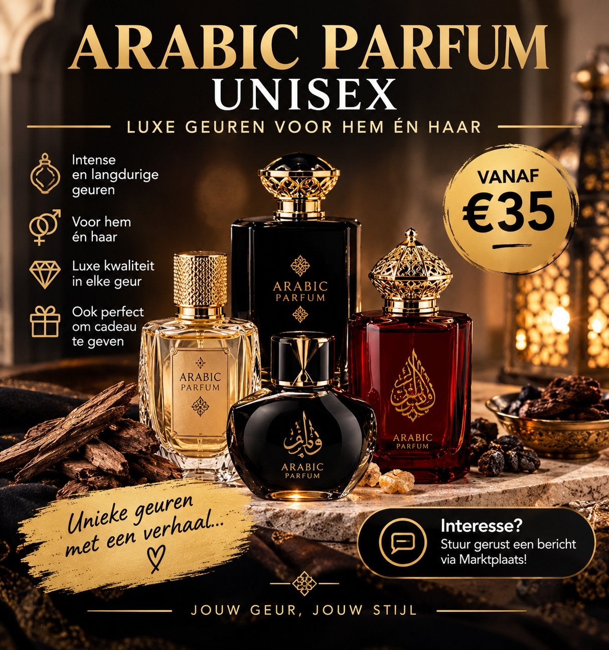 Luxe Arabische Unisex Parfums - Intense & Langdurig, Ophalen of Verzenden, Nieuw