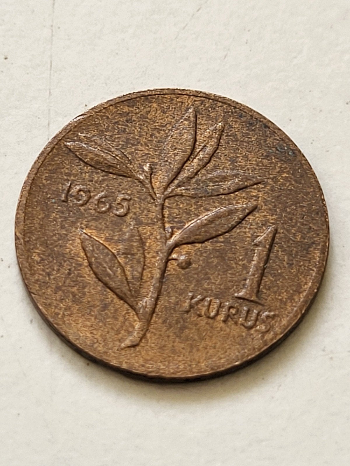 Munt Turkije 1 Kurus uit 1965, Ophalen of Verzenden