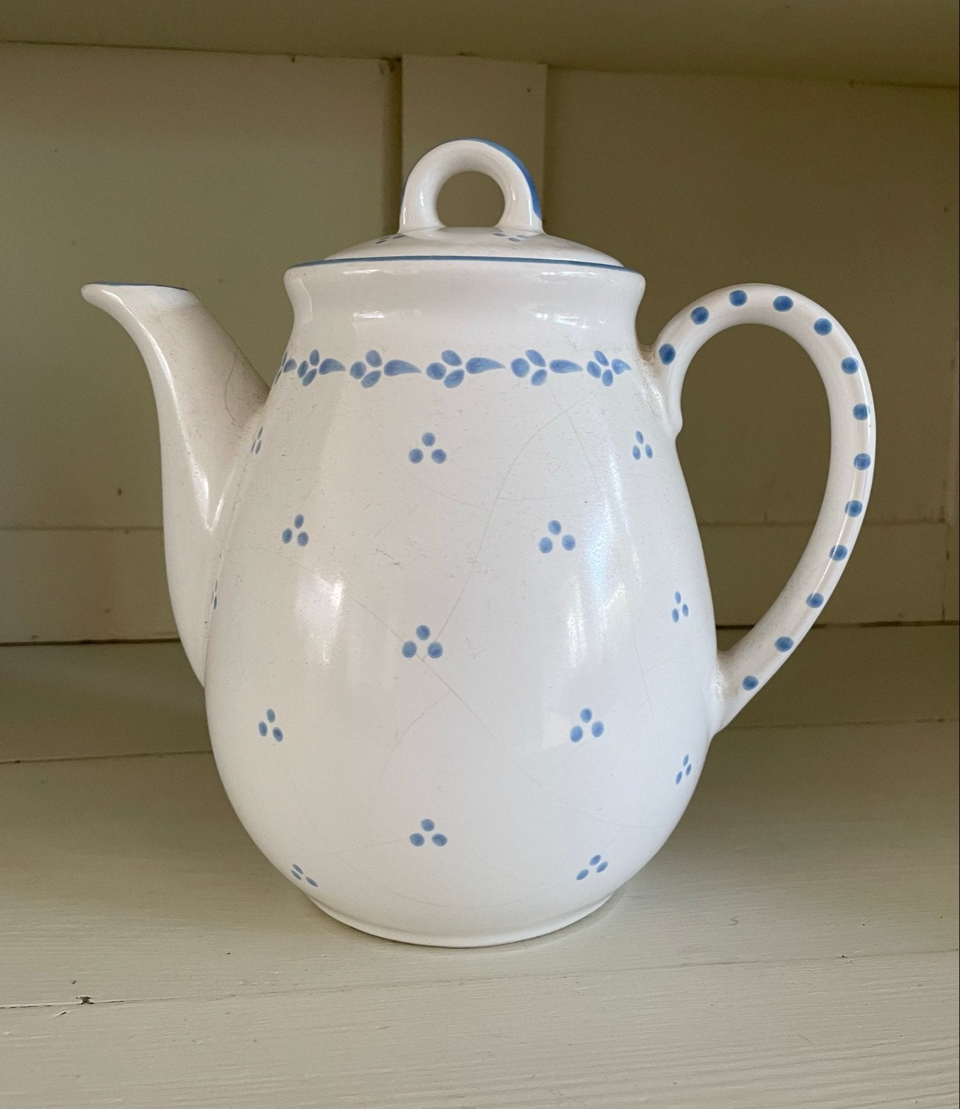Koffiepot  DE, blauw bloemenpatroon, Ophalen of Verzenden, Porselein, Overige stijlen