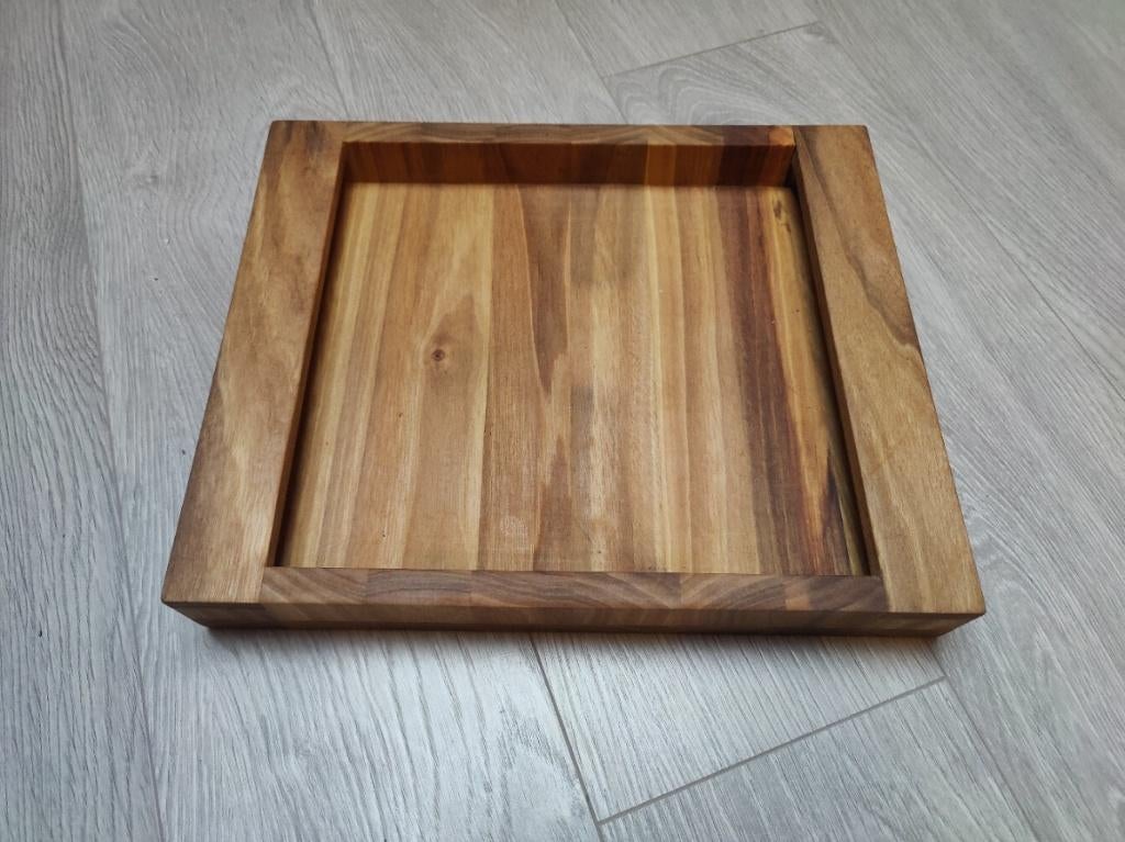 Walnoot dienblad, Ophalen of Verzenden, Nieuw, Vierkant, Hout