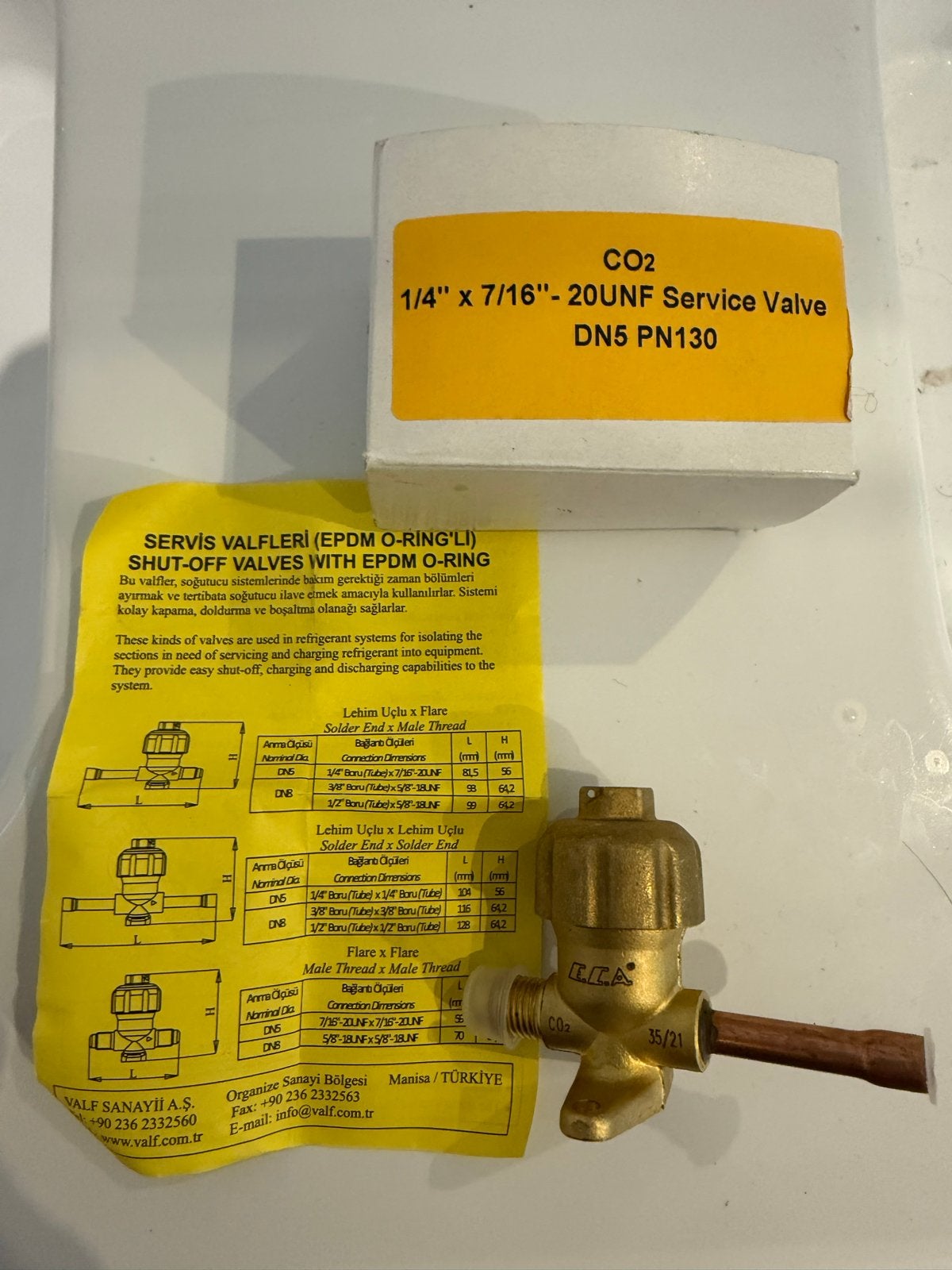CO2 Serviceklep 1/4" x 7/16" - 20UNF DN5 PN130, Ophalen of Verzenden, Nieuw
