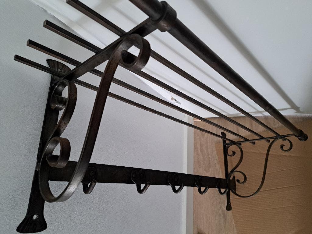 Smeedijzeren wandkapstok, Huis en Inrichting, Gebruikt, Minder dan 100 cm, Metaal, Ophalen