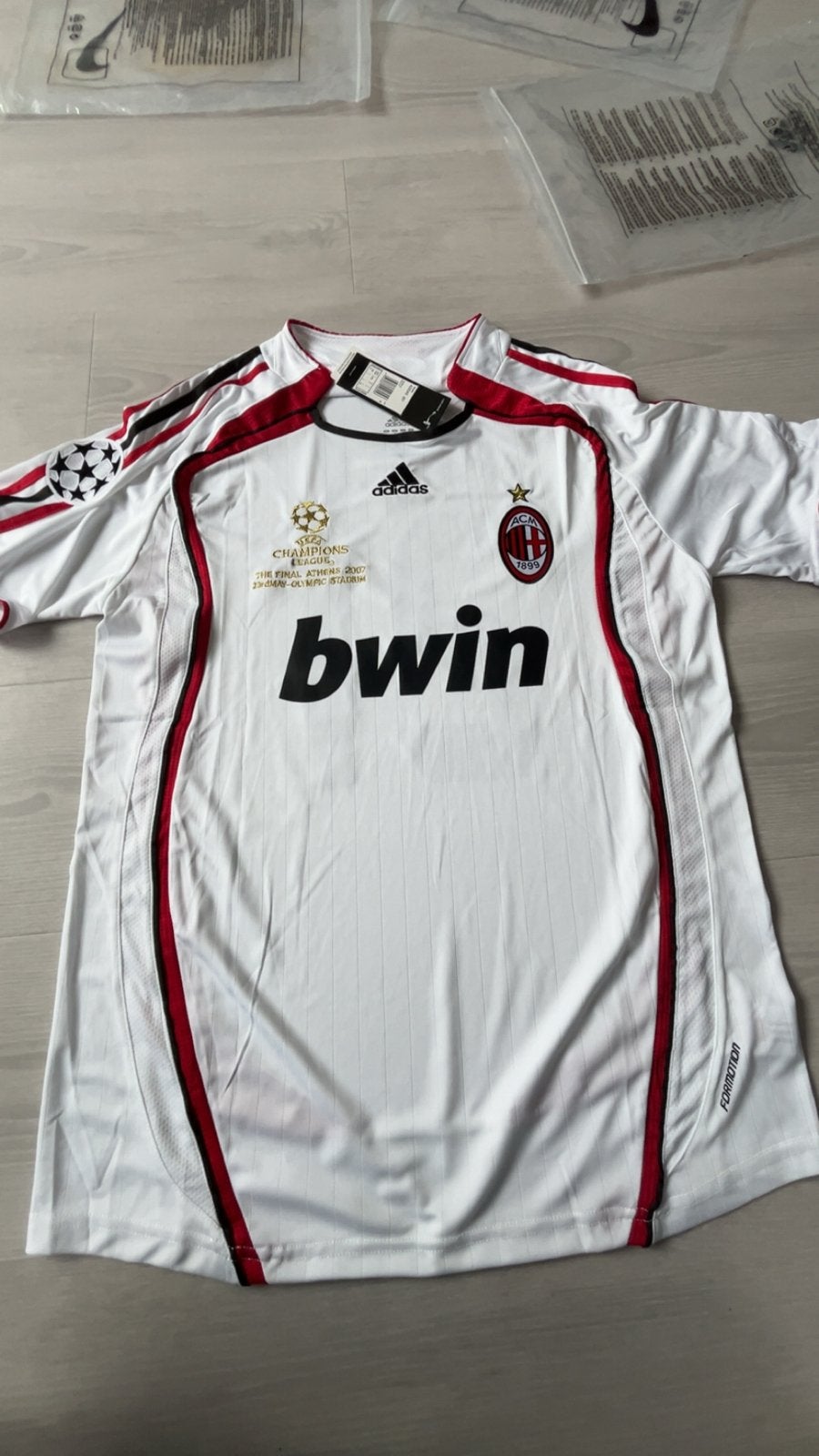 Gloednieuw AC Milan Pirlo 21 Champions League Shirt Maat L, Maat 52/54 (L), Wit, Nieuw, Ophalen of Verzenden