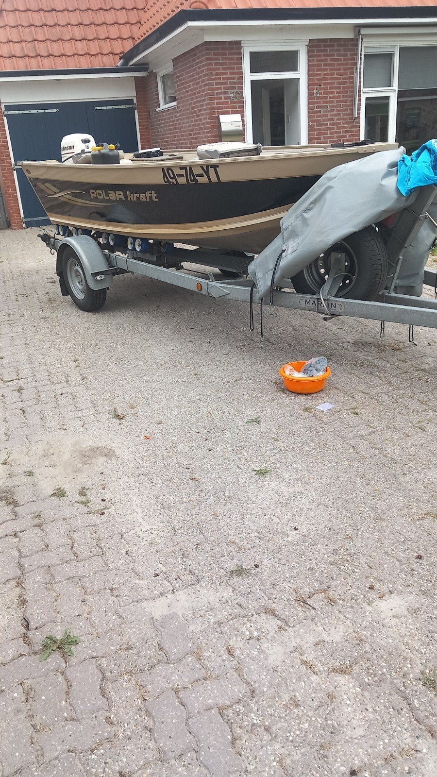 aluminium visboot, Ophalen, Gebruikt, Aluminium, Viertaktmotor