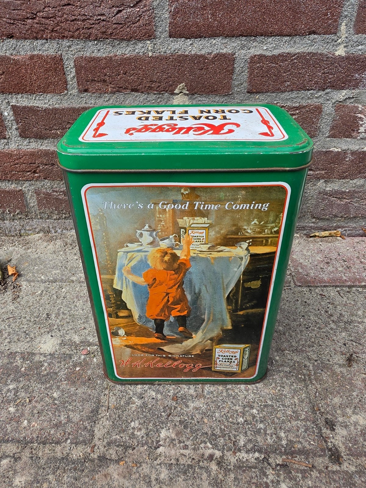 vintage Kellogg's Cornflakes voorraadblik., Verzamelen, Ophalen of Verzenden, Overige
