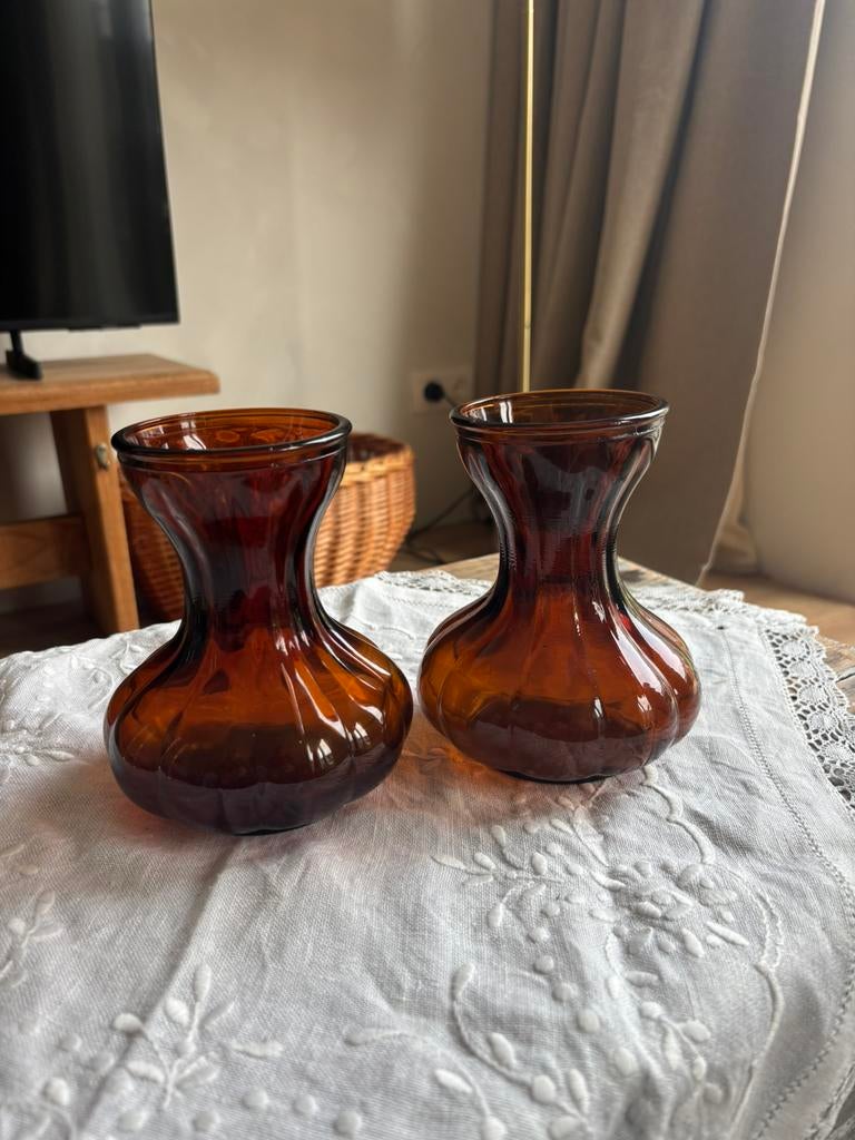 Leerdam "Garlic" (knoflook) bollenvaasjes, Antiek en Kunst, Ophalen of Verzenden