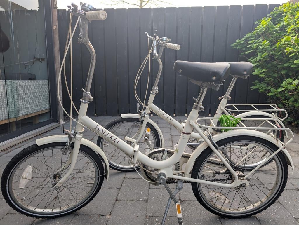 Mooie retro Raleigh vouwfietsen (set van 2), 20 inch of meer, Gebruikt, Velgrem, Totaal opvouwbaar