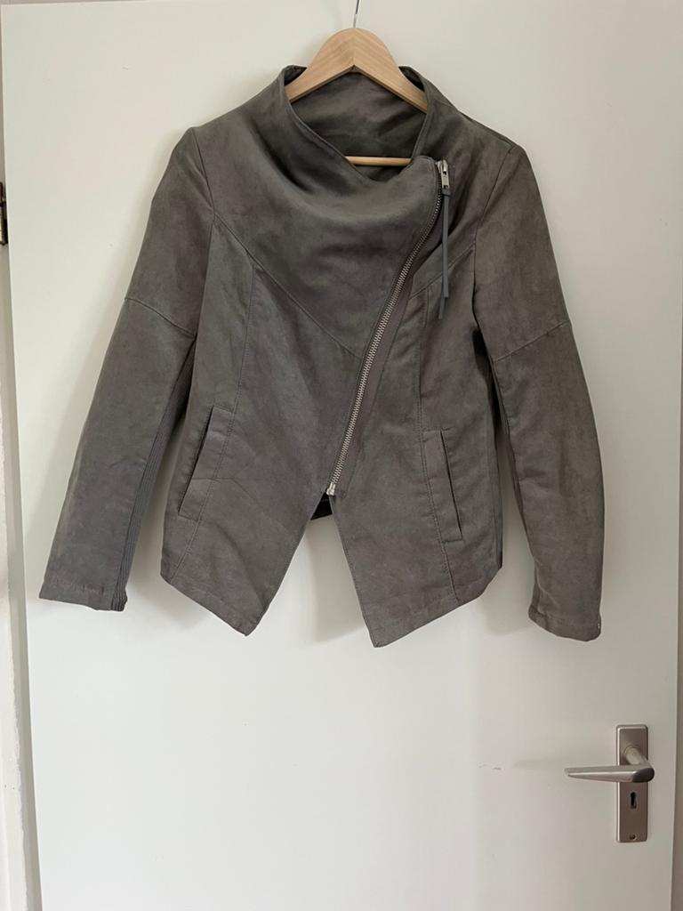 Lichtgrijs effen jasje / blazer / bomberjack, maat 36/S H&M, Ophalen of Verzenden, Zo goed als nieuw, Maat 36 (S), Grijs
