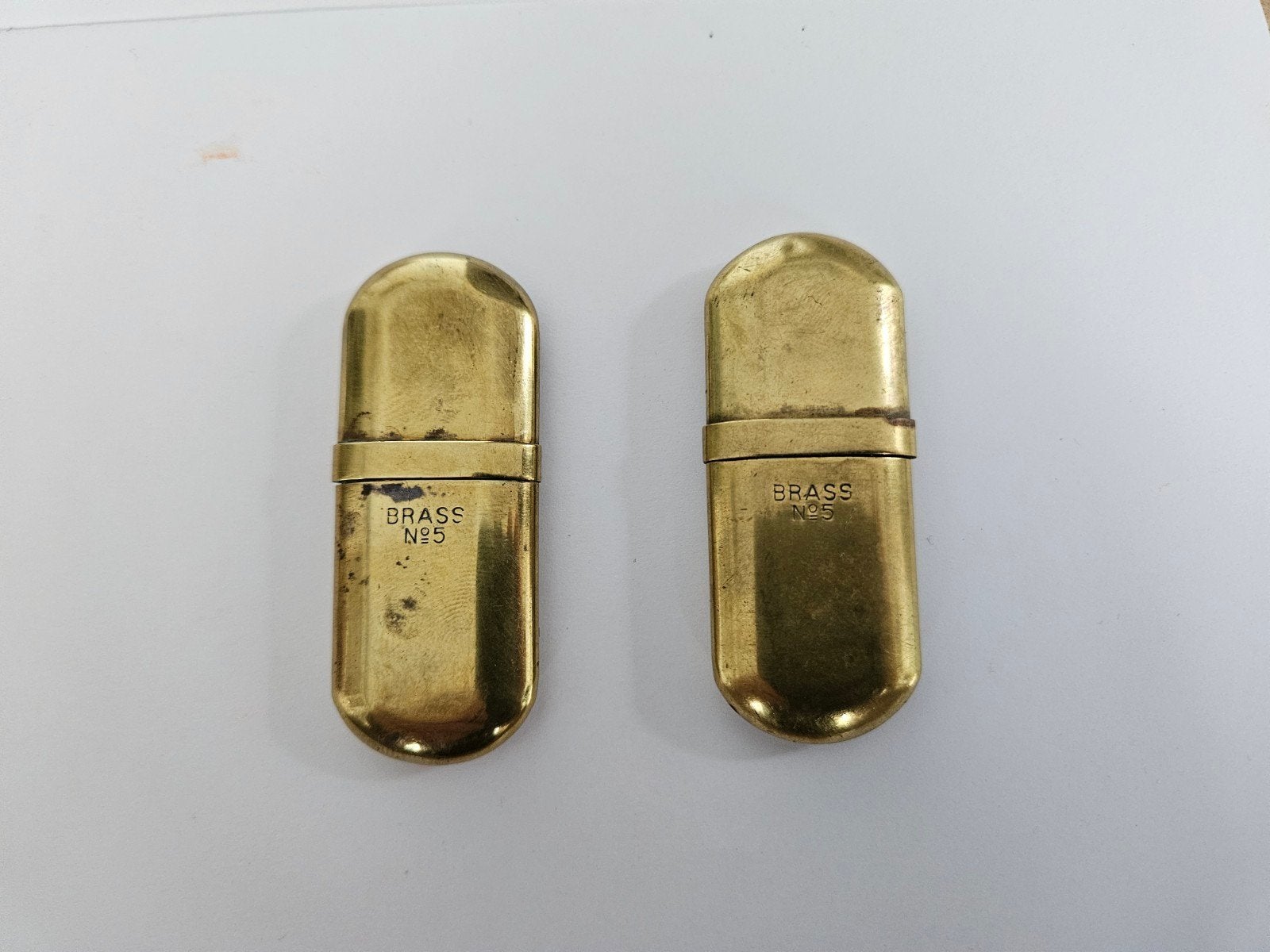 Vintage Brass No.5 Aanstekers - Set van 2, Ophalen of Verzenden, Gebruikt, Aansteker