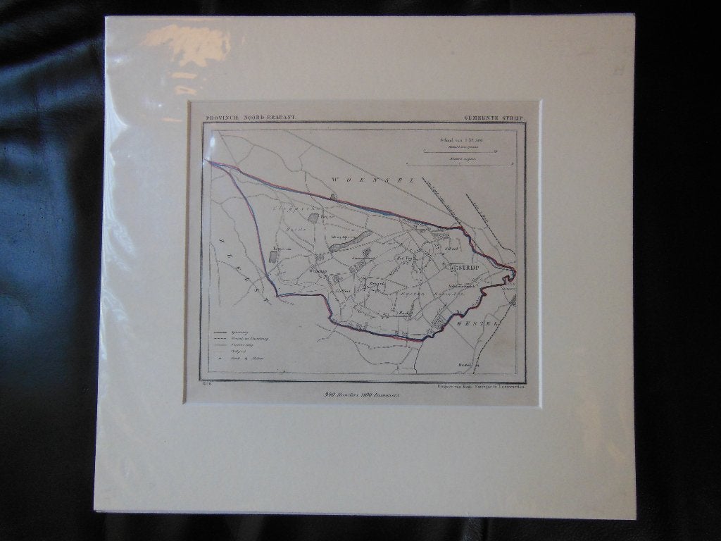origineel Kuyperkaartje Strijp bij Eindhoven 1866, Gelezen, Ophalen of Verzenden, Landkaart, Jacob Kuyper