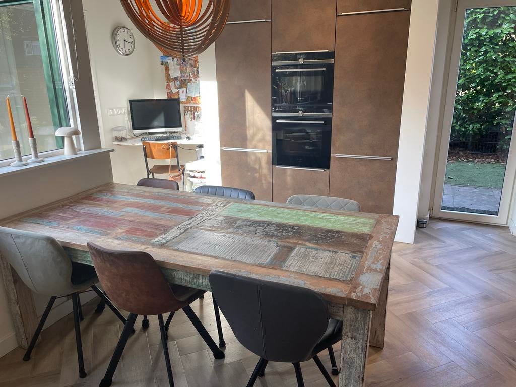 Rachmaninoff Eettafel 90x200 - Uniek en Robuust, Huis en Inrichting, Tafels | Eettafels, Ophalen, 50 tot 100 cm, Zo goed als nieuw