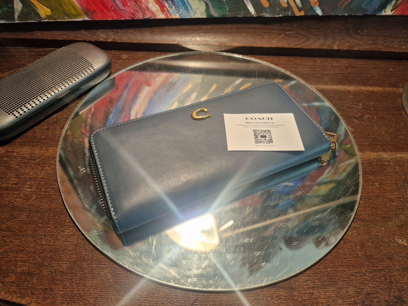 Portemonnee: Coach, Slim leather Wallet 3.5x7.5", Zwart, Ophalen of Verzenden, Zo goed als nieuw, Nb