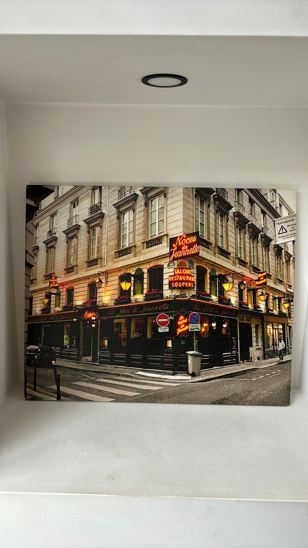 Fotoprint van Parijs op canvas schilderij 40 x 50 cm, Ophalen of Verzenden, Schilderij