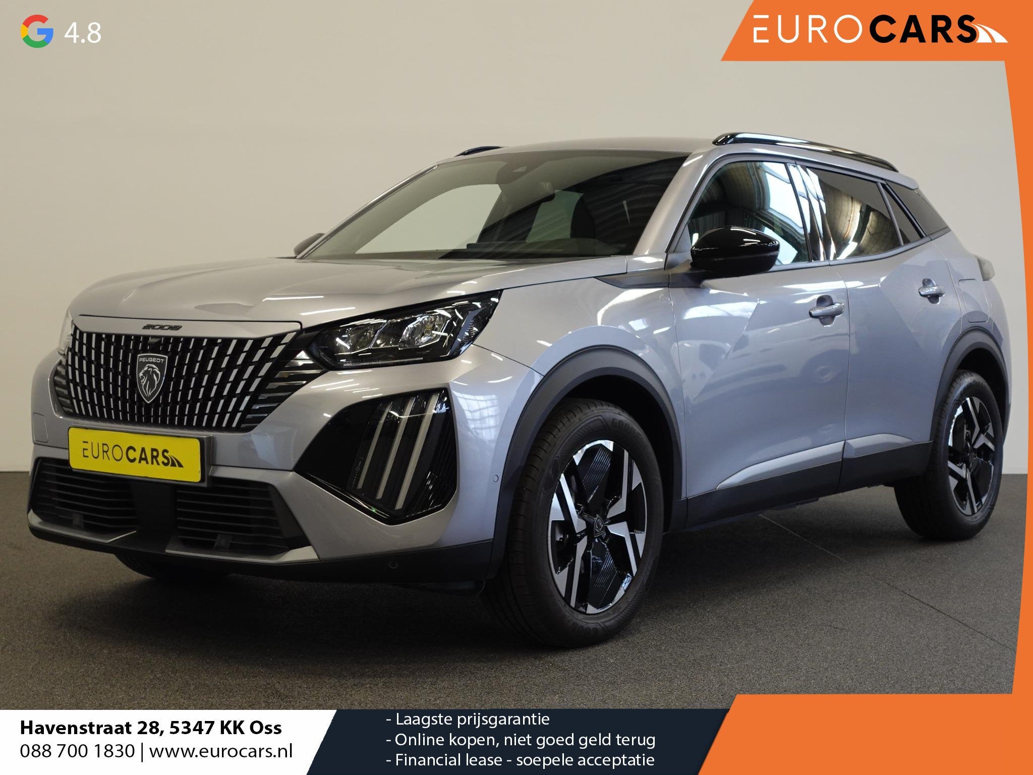 Peugeot 2008 1.2 PureTech 130pk Automaat Allure Navigatie Ap, Auto's, Gebruikt, Zwart, 1199 cc, Leder en Stof