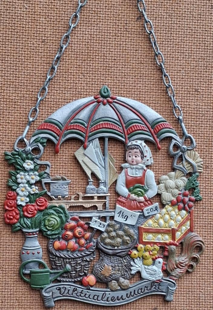 Kruidenier. Muurhanger.  Handpainted. Ca '30. 10/12 cm., Antiek en Kunst, Ophalen
