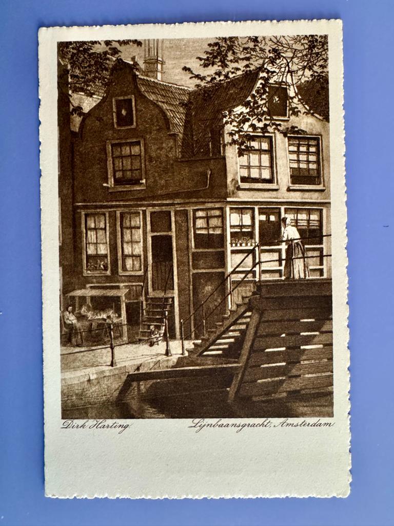 Ansichtkaart Lijnbaansgracht Amsterdam - Dirk Harting, Verzamelen, Ophalen of Verzenden, Voor 1920, Ongelopen, Noord-Holland