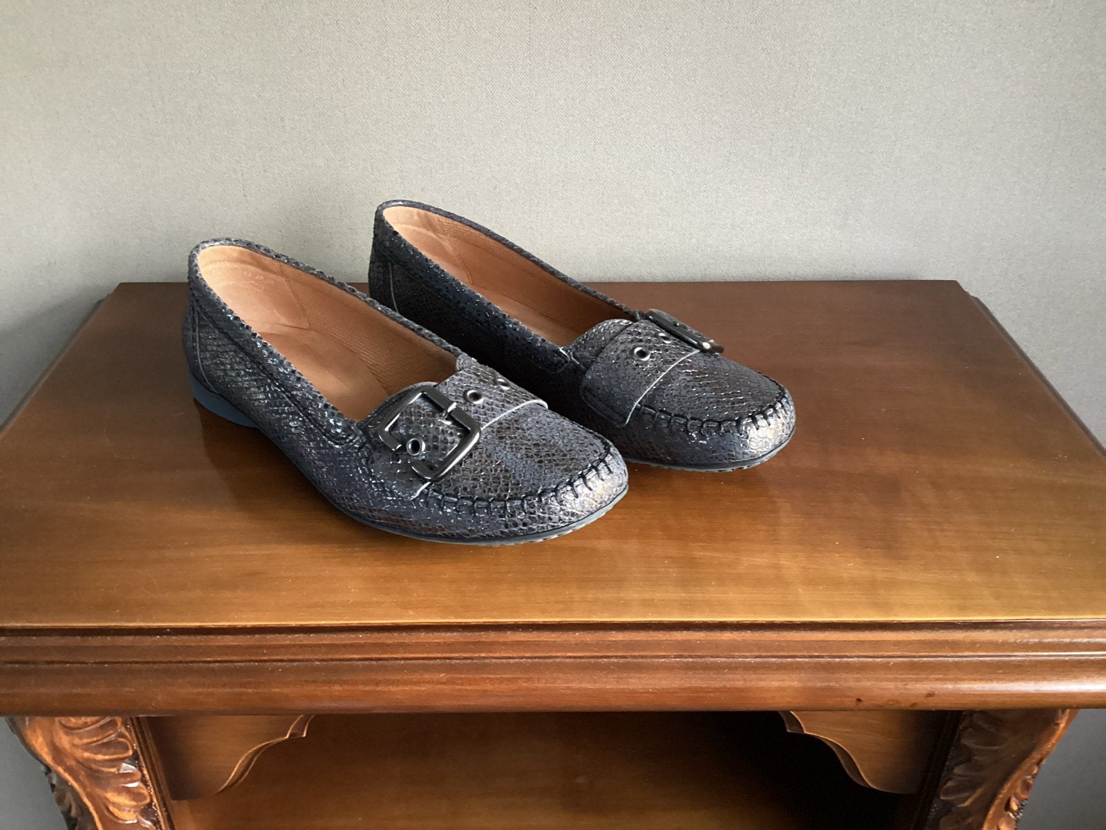 Gabor damesschoenen 6 1/2 blauw zgan, Ophalen of Verzenden, Zo goed als nieuw, Blauw, Instappers