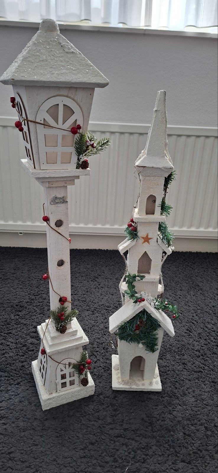 witte lantaarn en kerst huisje, Ophalen
