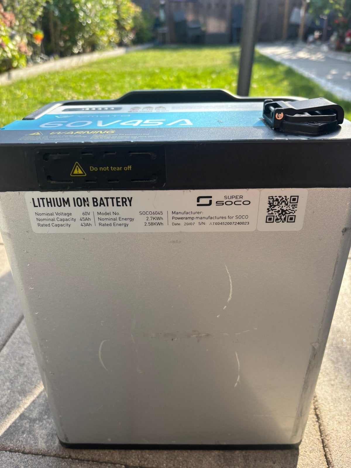 Super Soco CpX Vmoto accu 60V 45Ah, Ophalen of Verzenden, Zo goed als nieuw, Overige typen, Overige merken