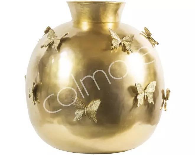 Colmore Vaas met vlinders ALU/BRONS 53x53x51, 51 cm, Met patroon/structuur, Nieuw, Ophalen of Verzenden