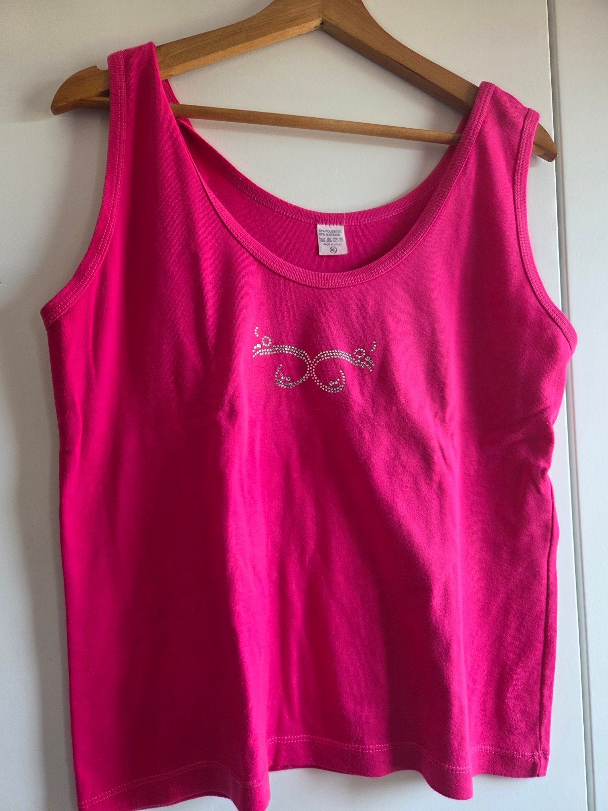 Roze top met strass steentjes - Maat XL, Kleding | Dames, Tops, Maat 46/48 (XL) of groter, Ophalen of Verzenden, Onbekend, Roze