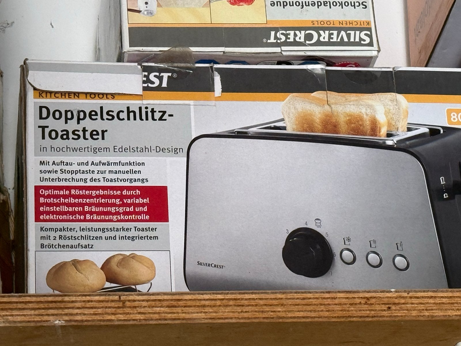 SILVERCREST Dubbelslots Toaster RVS Design, Witgoed en Apparatuur, Broodroosters, Ophalen of Verzenden, Nieuw