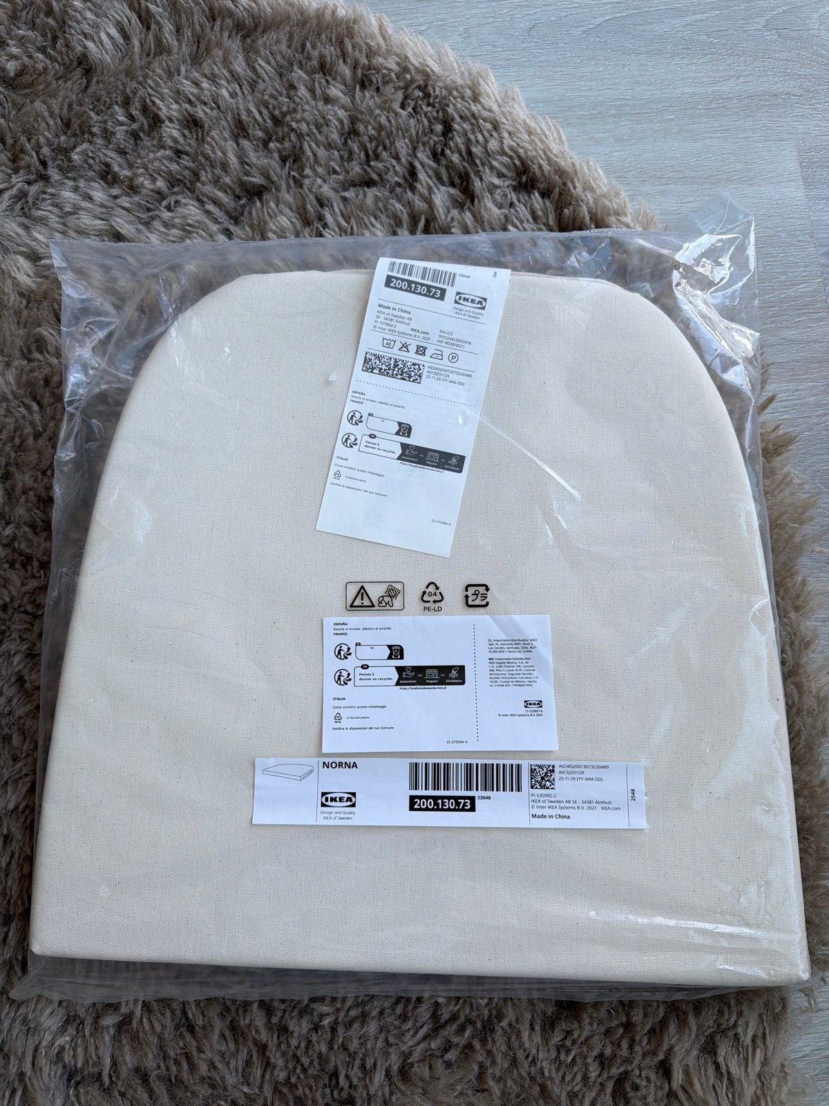 IKEA NORNA Stoelkussen - Nieuw in verpakking, Huis en Inrichting, Ophalen, Wit, Nieuw, Eén