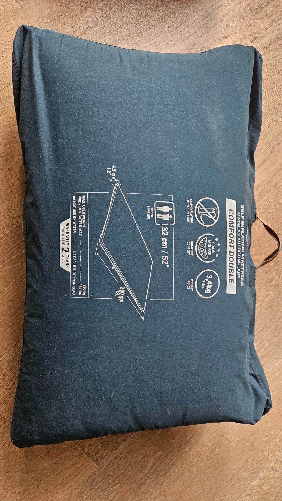 Quechua Comfort Double zelfopblaasbaar matras 2-persoons, Ophalen of Verzenden, Zo goed als nieuw, 2-persoons