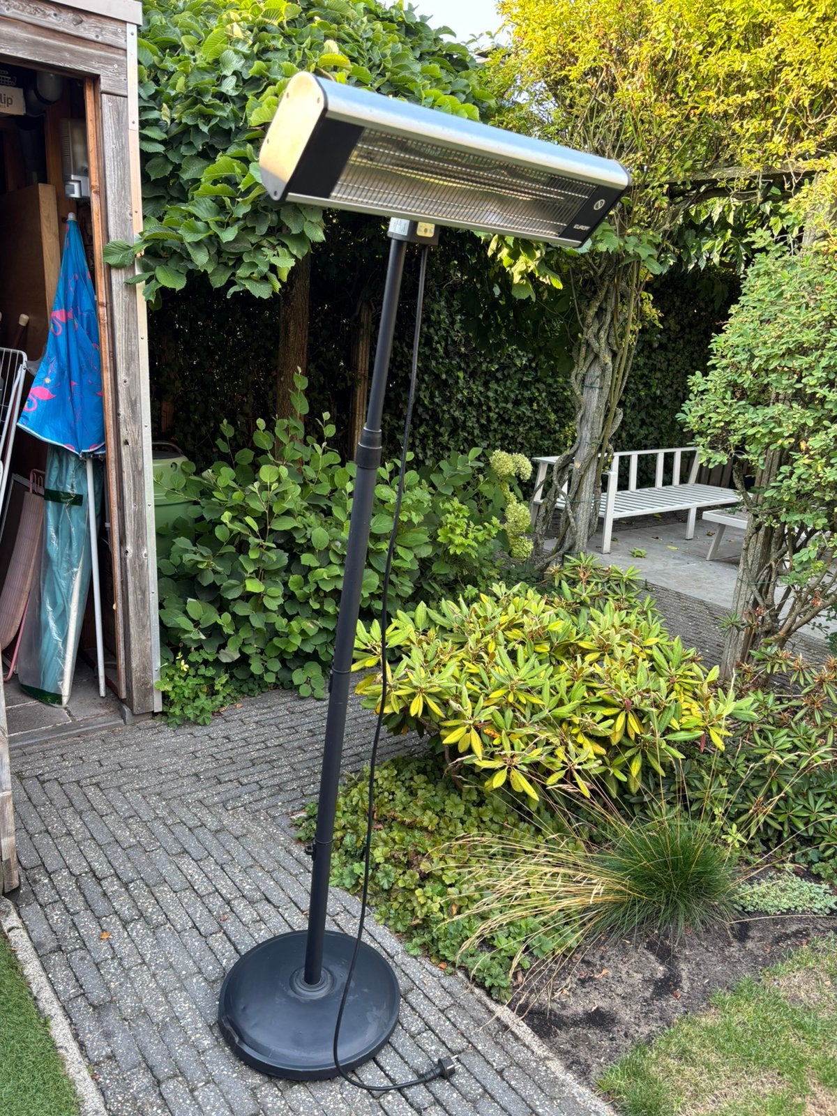Elektronische terrasheater op standaard, Ophalen, Gebruikt, Elektrisch, Vloer