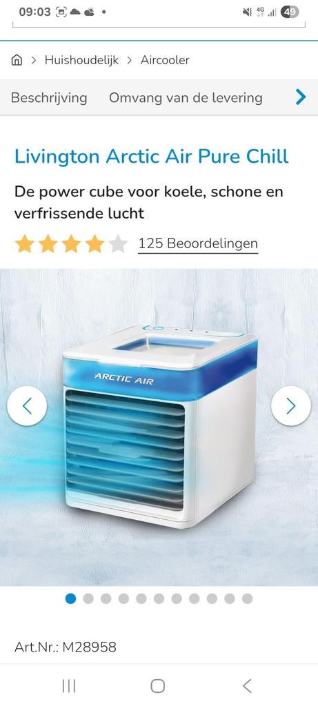 Artic air pure chil, Ophalen, Wandairco, Minder dan 60 m³, 3 snelheden of meer