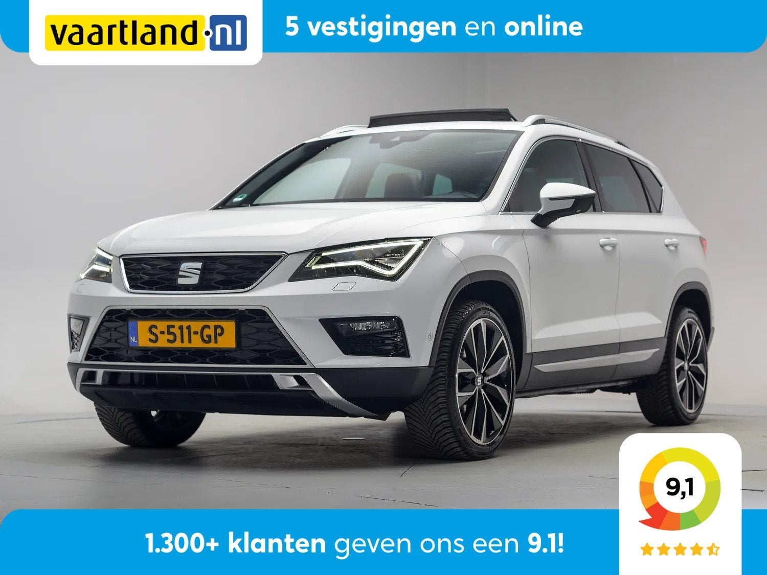 SEAT Ateca 1.4 EcoTSI Xcellence Aut. [ Panorama Leder Navi C, Auto's, Seat, Automaat, Gebruikt, 4 cilinders, 150 pk