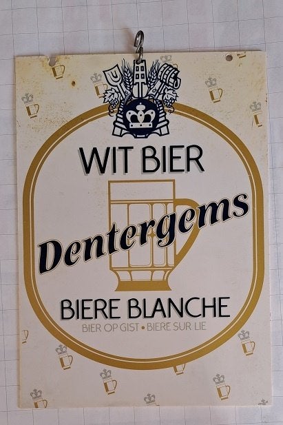 Dentergems Wandbord Wit Bier Biere Blanche, Ophalen of Verzenden, Gebruikt, Reclamebord, Plaat of Schild, Overige merken