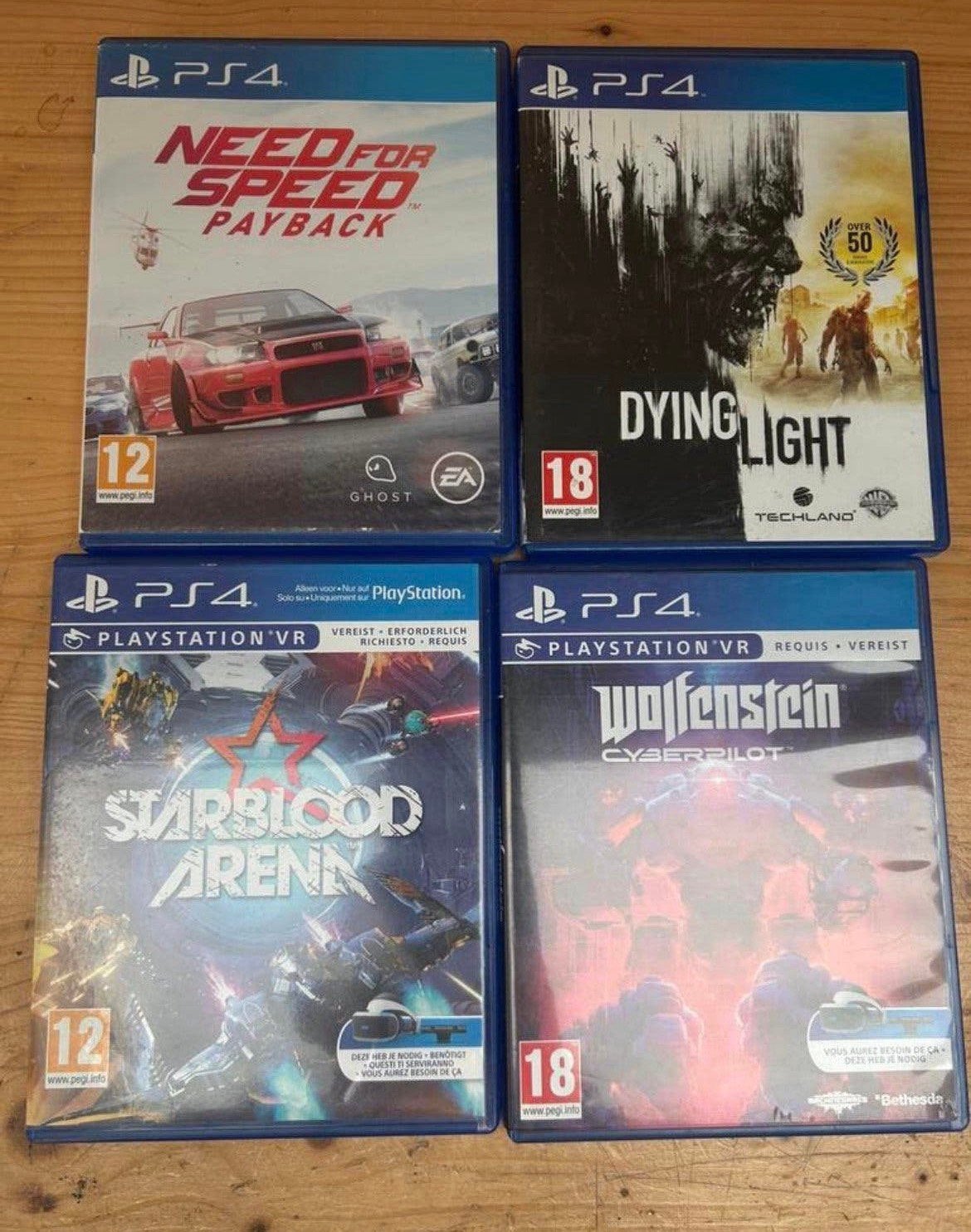 PS4 games pakket + VR games - Dying Light / Need For Speed, 1 speler, Ophalen of Verzenden, Zo goed als nieuw, Vanaf 12 jaar