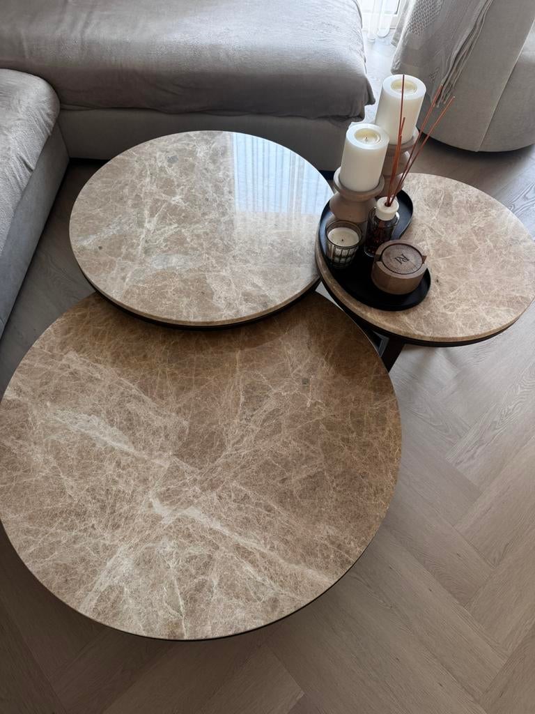 Marmer Salontafelset Sian, Ophalen, Overige materialen, Rond, 50 tot 100 cm
