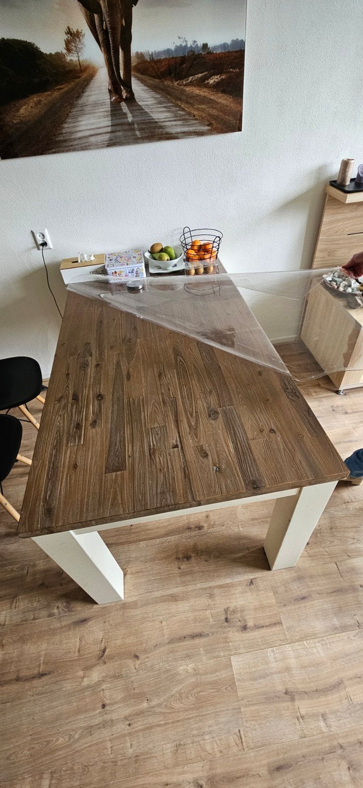 Eettafel 160 bij 90 bij 80 hoog, Ophalen, Teakhout, 50 tot 100 cm, Vijf personen of meer