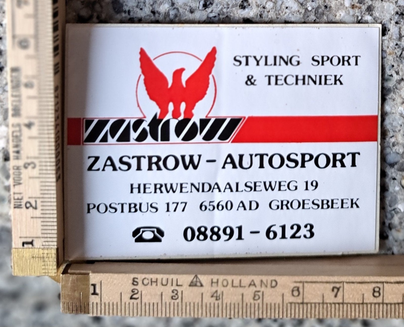 Vintage sticker Zastrow Autosport Groesbeek styling sport, Ophalen of Verzenden, Zo goed als nieuw, Auto of Motor