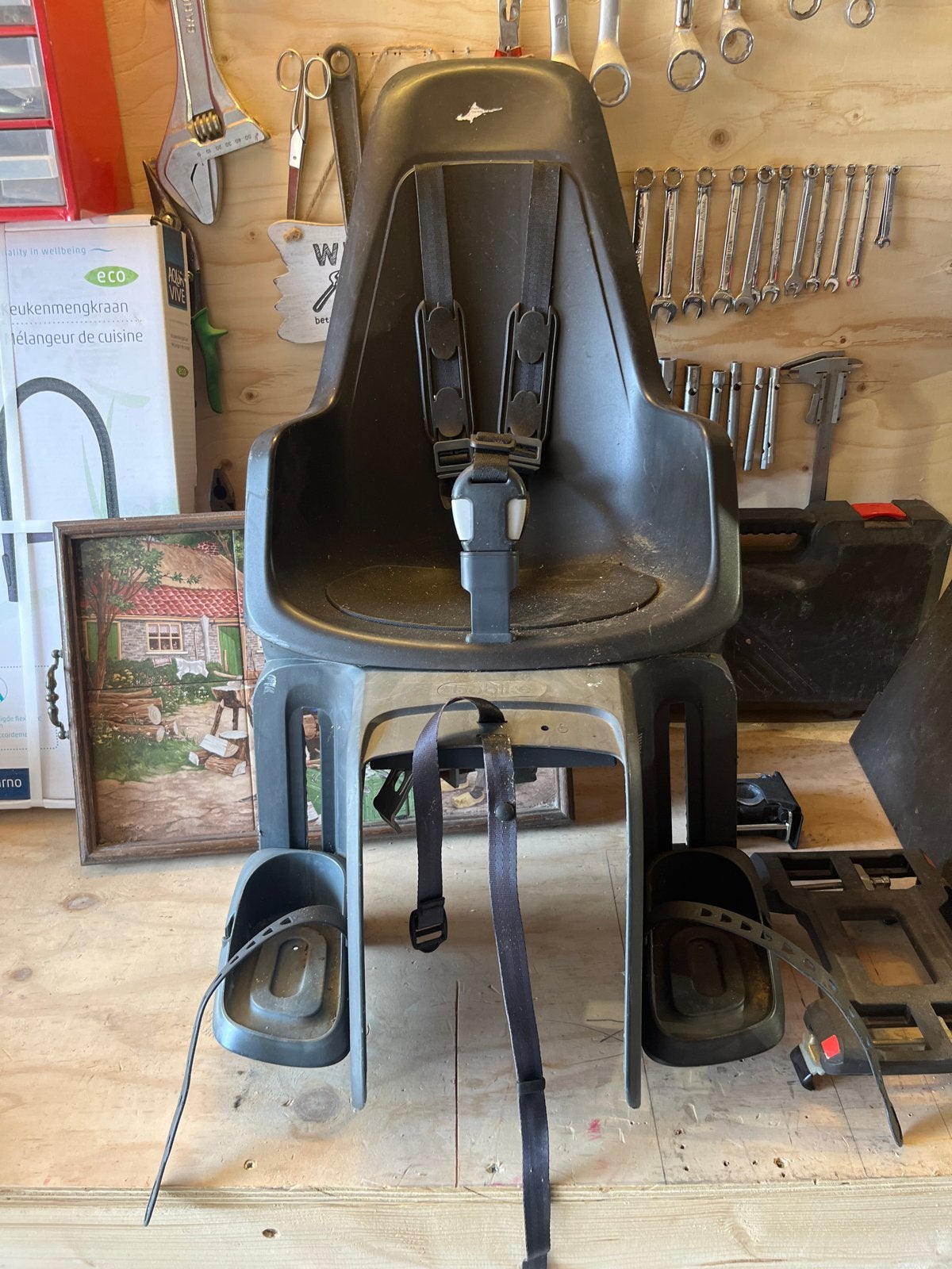 Bobike fietszitje achter met voetsteuntjes, Ophalen, Achterzitje, 9 t/m 18 kg, Gebruikt