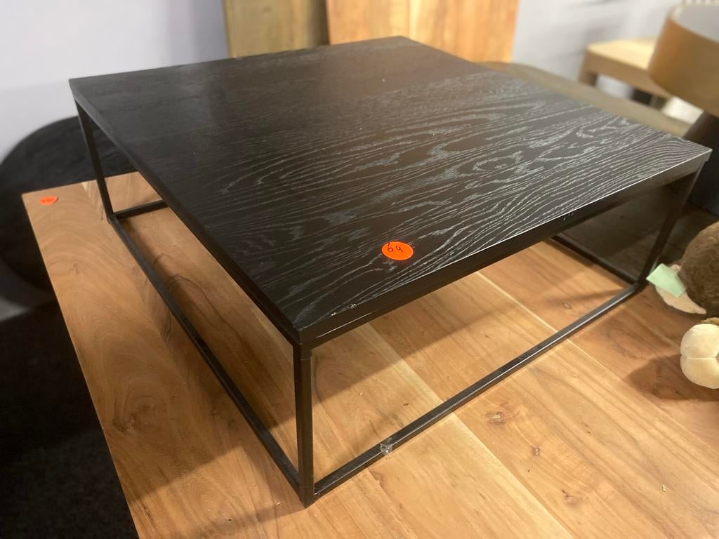 Salontafel 80x80 massief zwart eiken