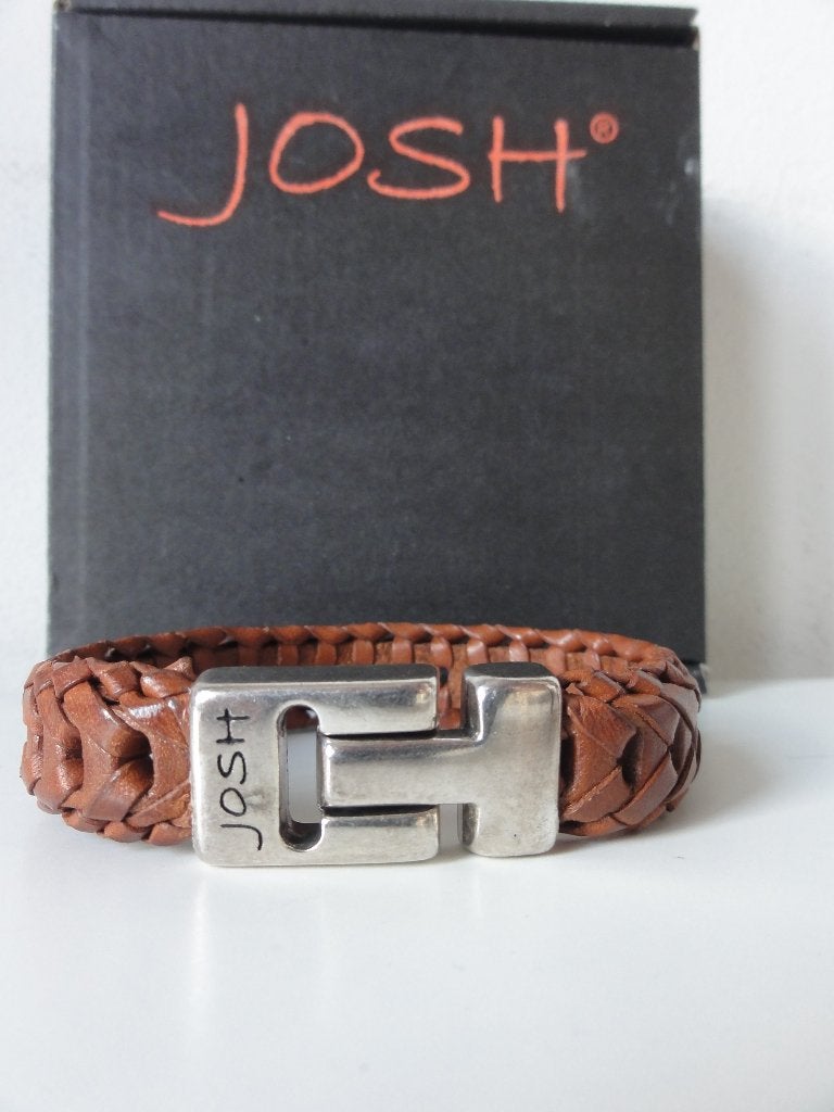 Nieuwe Josh heren armband, Verzenden, Nieuw, Bruin, Leer